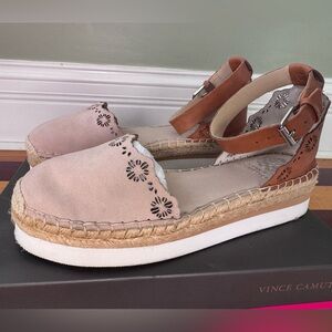 Vince Camuto Breshan Suede Espadrilles – Moonstone/Brick Two-Tone – Women’s 8.5